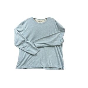 Orvis Men's 2XL Light Blue Fine-Stripe Crew‎ Neck Long Sleeve Shirt  Classic